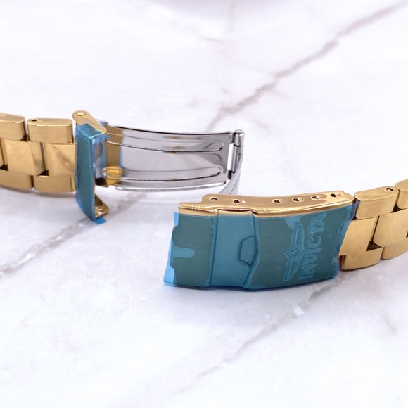 Genuine Invicta Pro Diver Gold-Plated Stainless Steel 20mm / 22mm Watch Bracelet - Picture 2 of 2